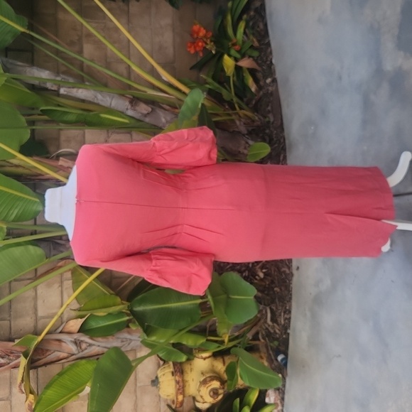 Veronica Beard Amalita Tea Length Pencil Midi Dress Bell Sleeve Melon Size 4 - Picture 3 of 8